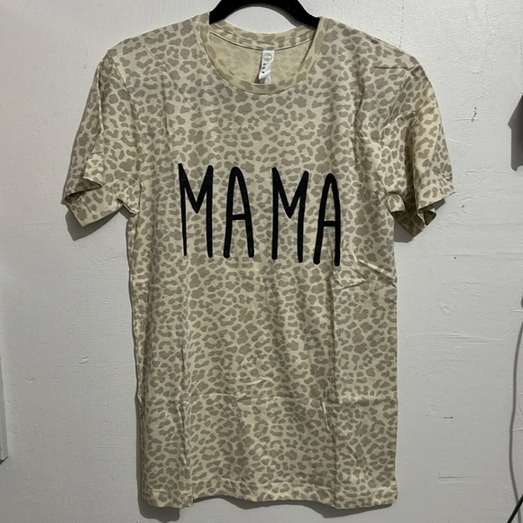 “MAMA” Cheetah Print Short Sleeve Shirt, NWOT - Picture 1 of 1